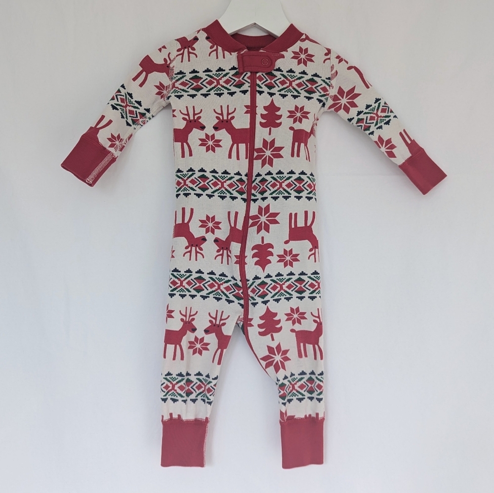 Hanna Andersson | Holiday Zip Sleeper in Dear Deer | 6-12M or 70cm
